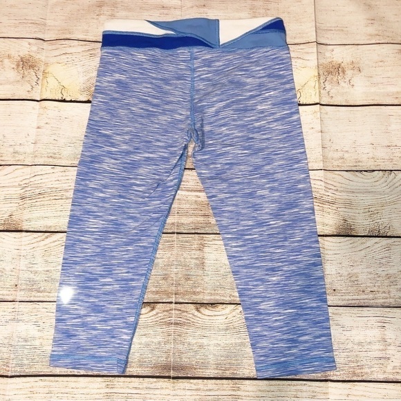 Ivivva Girls Rythmic Legging Capris Crop Blue Size 14 - Picture 7 of 7